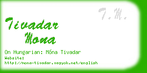 tivadar mona business card
